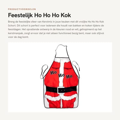 Dailygoods- Schort Feestelijk Ontwerp - Kerstman - Halflang - Beschermt Kleding - Perfect voor Bakken - Rood/Wit Design - Keukenschort