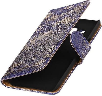Bloem Bookstyle Hoesje - Wallet Case Telefoonhoesjes - Geschikt voor Samsung Galaxy J2 J200F Blauw
