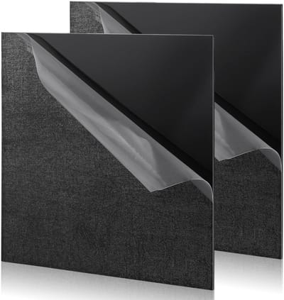 2 stuks zwarte acrylplaten, 300 x 300 x 3 mm acrylplaten, acrylglazen platen met beschermfolie, lasersnijbare acryl kunststof plaat voor borden, doe-het-zelf, display, schilderen