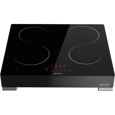 Wiggo WH EF614G(B) — vrijstaand inductiefornuis — 60 cm — 4 kookzones — aanraakbediening — zwart glas — 5 jaar garantie