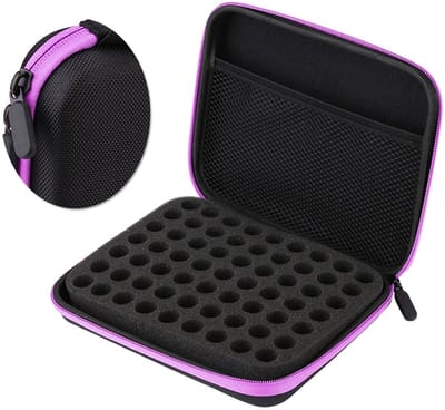 Allecto - Opbergtas voor Etherische Olie - Aromatherapie Organizer - Schokbestendig - Compact en Draagbaar - 63 Slots - Geschikt voor Flessen -...