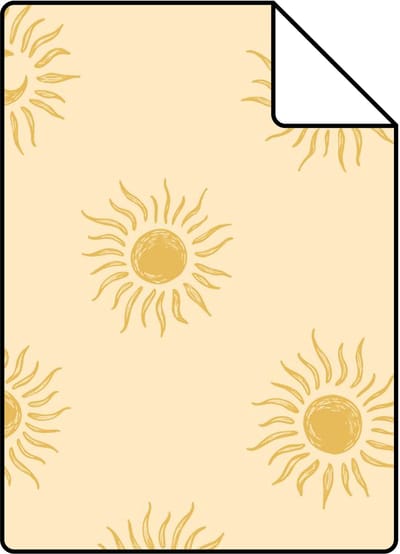 Proefstaal ESTAhome behang zonnetjes geel - 26.5 x 21 cm - 131774-S