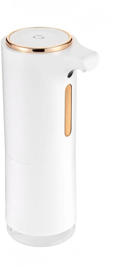 Stervia Automatische Zeepdispenser - Zeepdispenser Met Sensor - Oplaadbaar - Vloeibaar Zeep - 250 ML - Wit/Goud - 10,15 x 7,44 x 19,7 cm