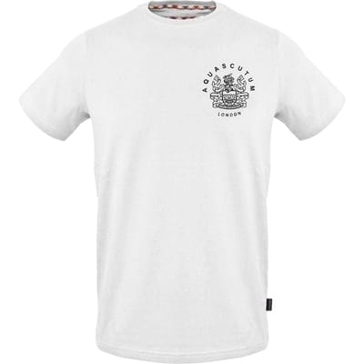 Aquascutum Heren Logo Crew Neck Regular T-shirt (Wit)