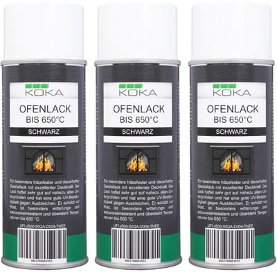 3x Ovenverfspray Zwart Mat