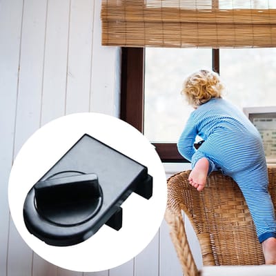 Kinderslot Ramen - Veiligheidsslot Schuifdeur - Voorkomen Ongelukken - Geen Gereedschap Nodig - 6 x 3.5 x 2.3 cm - Zwart