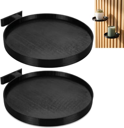 panelen, plantenhouders zonder boren, ronde plantendienblad, plank, wandrek voor akoestische panelen, geluidsabsorberende platen voor standaard spleetbreedtes van 13 mm (zwart)