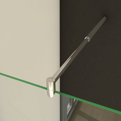 Stabilisatiestang is in lengte verstelbaar van 70 tot 120 cm ,voor glasdikte 6-10mm.
