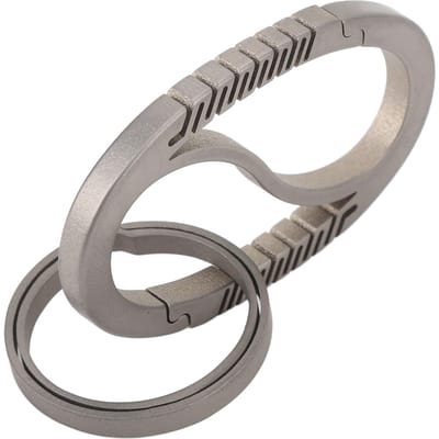 Sleutelhanger Ovaal Ti-legering Minimalistisch Dubbele Deur Sluiting Sleutelhanger Clip met Grote Ronde Ring voor Auto gray