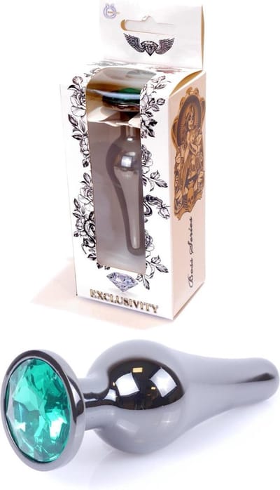 Butt plug - Anaal plug- Jawellery Dark Silver BUTT PLUG- Groen