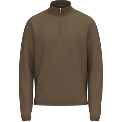 Fynch-Hatton Trui Air Cotton Troyer Zip Elephant Grey / male