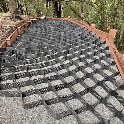 Grindrooster Tuinpad - Grindstabilisator Bodem - Oprit Versterken - Duurzaam HDPE Materiaal - 2 m x 6 m - Zwart