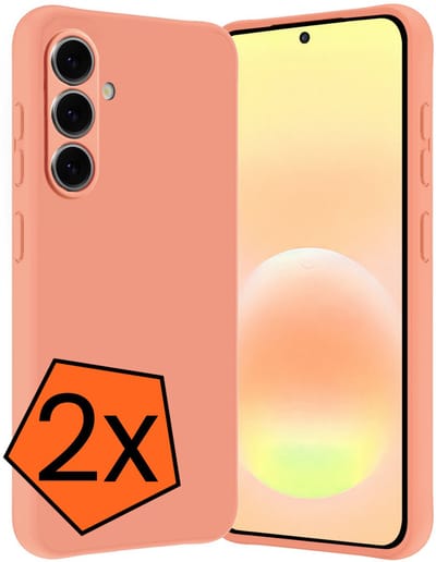 Hoes - 2 Stuks - Geschikt voor Samsung Galaxy A57 - Sterk & Shockproof - Case Siliconen - Back Cover - Telefoon Hoes - Perzik