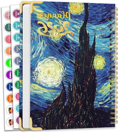 Week- en Maandplanner 2026 - Hardcover Organiser met Tabs, Notitiepagina's en Stickers voor Productiviteit, Studie en Werk, 15.8×21.7cm met Bloemenontwerp