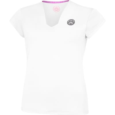 BIDI BADU Crew V-Neck T-shirt Dames-Wit