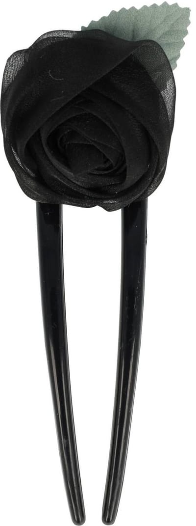 Haarsoires Styling Tool Haarvork 11cm – Roos Bloem – Knot Haarpin – Zwart