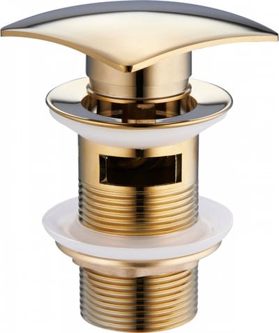 Mexen click-clack vierkante stop met overloop, goud - 79926-50