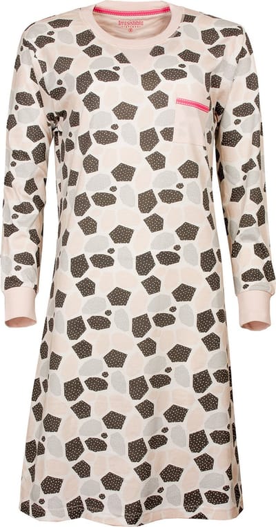 Irresistible Dames Nachthemd - 100% Katoen - Licht Roze - Maat M