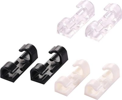 LOUZIR 20 x Kabel Clips | Kabel Houder | Zelfklevend | Kabelbinder | Kabel Klemmen | Kabel Organizer Wit | 20 Stuks