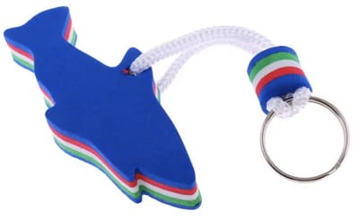 Sleutelhanger die blijft drijven - Drijvende Sleutelhanger - Foam - Floatable keychain - 1 stuk - Haai - Blauw - Watersport sleutelhanger - CHPN