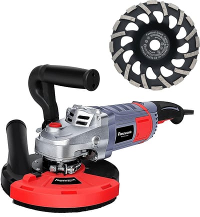 FANZWORK Betonslijper Betonfrees Set met Diamantslijpkop en Afzuigkap (2000W/180mm)