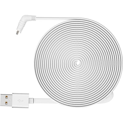 9M 29.5ft Oplaadkabel Geschikt voor Arlo Pro, Arlo Pro 2, Arlo GO, Arlo Light Weerbestendig Binnen Buiten Plat 6m / 19.7ft wit