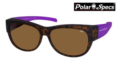 Polar Specs® Overzet Zonnebril PS5097 – Mat Havana Paars – Polariserend Bruin standaard Cat.3 – Medium – Dames