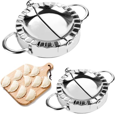 longziming -Dumpling Maker - Stalen Deegvormer Mal dumpling maker - Mal dumpling maker - 304 Roestvrij Staal - Maker Keukengerei - Voor Knödels En Ravioli - Voor Dumplings, Tortellini En Calzones - 2 Stuks (1 Klein + 1 Groot)