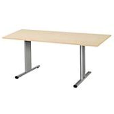 Schäfer Shop  Select Vergadertafel Planova, rechthoek, 1600 x 800 mm, esdoornpatroon, accentlijst blank aluminium