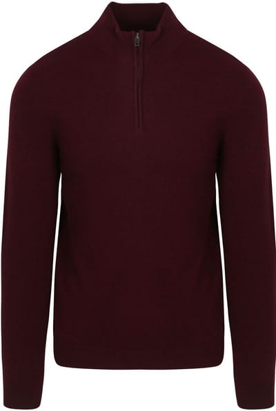Steppin' Out Half Zip Trui Merinowol Bordeaux - Maat S - Heren - Pullovers