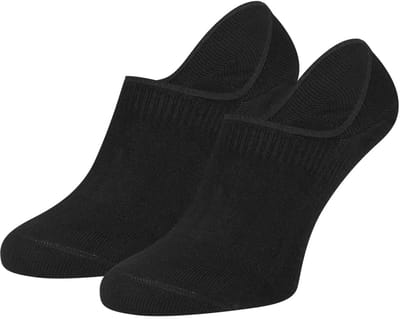 Basset - Unisex Invisible Bamboo Footies - 2-Pack - Maat 39/42 - Zwart