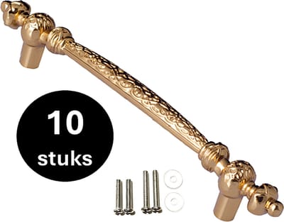 Handgreep Goud - Handgrepen Goud 128mm - 10 stuks - Handgrepen kast - Meubelgrepen - Keukengreep Goud - Kastgrepen - Handgrepen keukenkastjes - Meubelgreep - Handgrepen voor deurtjes - handgreep keuken - Deurgreep - ladegreep - inclusief schroeven