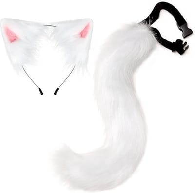 Daity 1 set - Set met nepbonten vossenstaart en oren als hoofdband - kostuumaccessoires - Halloween feestartikelen