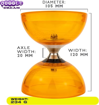 Professionele Diabolo Set - Jongleerbal Jongleren - Vaardigheden Oefenen - Kogellager As - Medium Grootte - Oranje