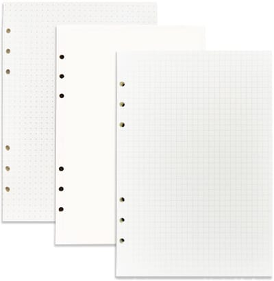 Dailygoods- Navulpapier A5 180 Vellen - Gelinieerd Papier - Losbladig Papier - 6-Gaats Navulling - Geschikt voor Ringband - Soepel Schrijven