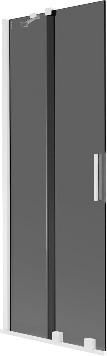 Mexen Velar badwand 2-vleugelig schuifbaar 70 x 150 , grafiet, wit - 896-070-000-41-20