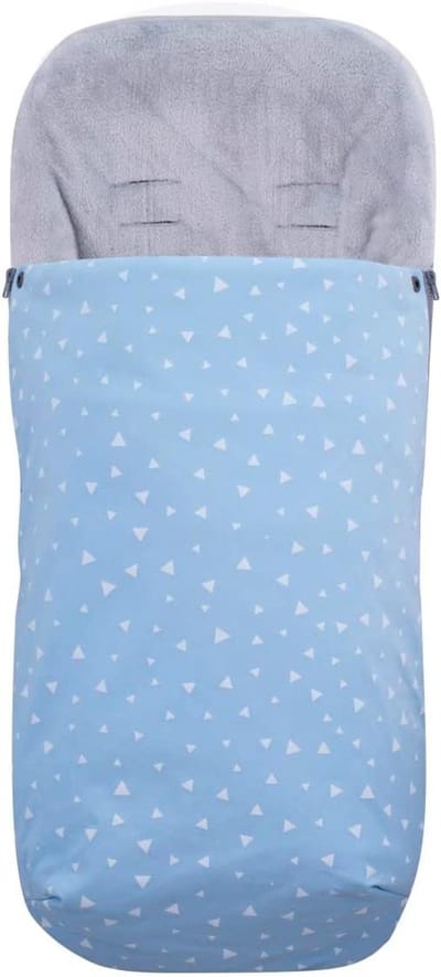 Voetenzak Kinderwagen - Baby slaapzak - Comfortabel Reizen - Ademend Katoen Fleece - 98 cm Lengte - Blauw met Spikkels