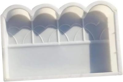 Betonmal Hek - Tuinhek Mal - Tuin Decoratie Maken - Herbruikbaar Plastic - 40x25x5 cm - Wit