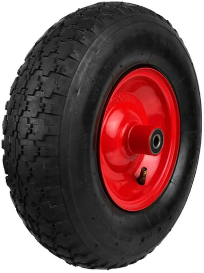 GEKO Rubberwiel voor kruiwagen - 90 kg draagkracht - 320 mm diameter - Met as inbegrepen