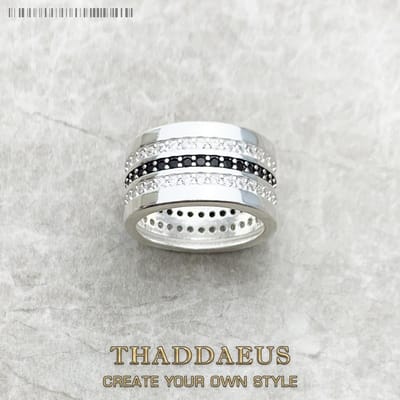 Entenity Ring Zwart & Wit Pave, Europese Stijl Glam Mode Goed Sieraden Voor Vrouwen Cadeau In Koper 7 white