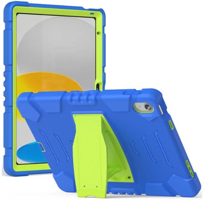 iPad Air 4-5 en iPad Pro 11 (2018–2022) – Schokbestendig Siliconen Hoesje - blauw-groen