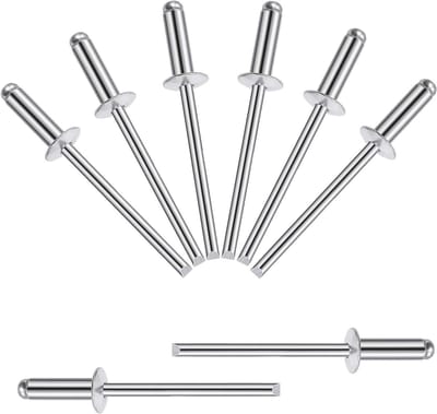 Blindklinknagels Aluminium - Popnagels Staal - Vastzetten Materialen - Corrosiebestendig - 4 x 12 mm 100 stuks - Zilver