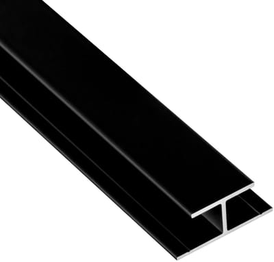 Aluminium H-profiel - Verbindingsprofiel Platen - Panelen Verbinden - Gepoedercoat Aluminium - 8 mm Klembereik - Zwart