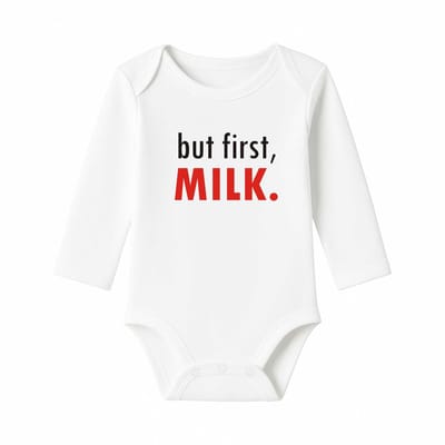 Romper But first, Milk - wit - lange mouw
