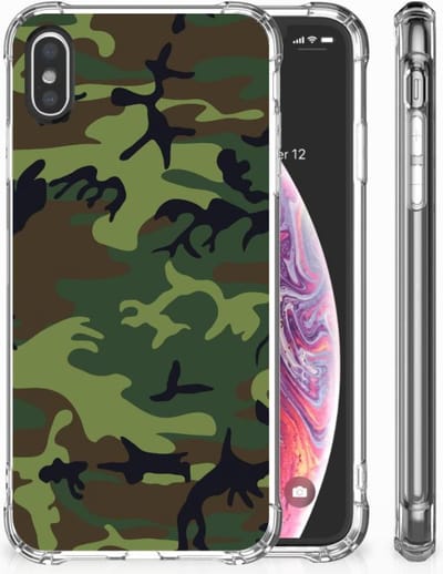 Apple iPhone X | Xs Doorzichtige Silicone Hoesje Army Dark