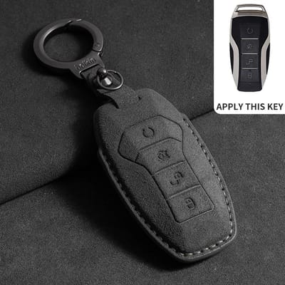 Suède Autosleutelhoes Afstandsbediening Sleutelhanger Voor Byd Song Plus Atto 3 Han Ev Tang Dm Qin Seal Dolphin Sleutelaccessoires black