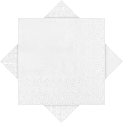 Cadimus Servetten wit, 60 stuks effen servetten, 25 x 25 cm, 2-laags wegwerpservetten, geschikt voor feestjes - ShopVlot