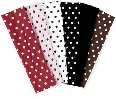 Trendy Haaraccessoires voor Dames - 6 Stuks Polka Dot Haarbanden voor Modebewuste Vrouwen