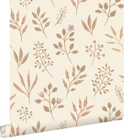 ESTAhome behang bloemmotief in Scandinavische stijl beige - 53 cm x 10.05 m - 139738