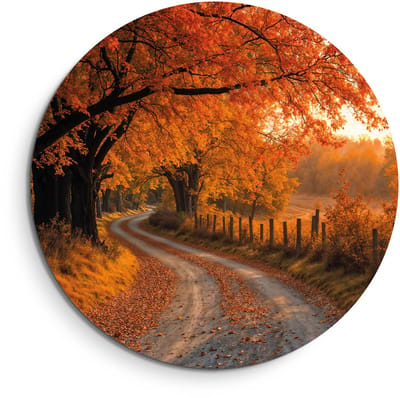 KitchenArt - Autumn Curve - Muurcirkel Binnen - ø 40 cm - Wandcirkel - Mét Ophangsysteem - Wanddecoratie - Muurdecoratie